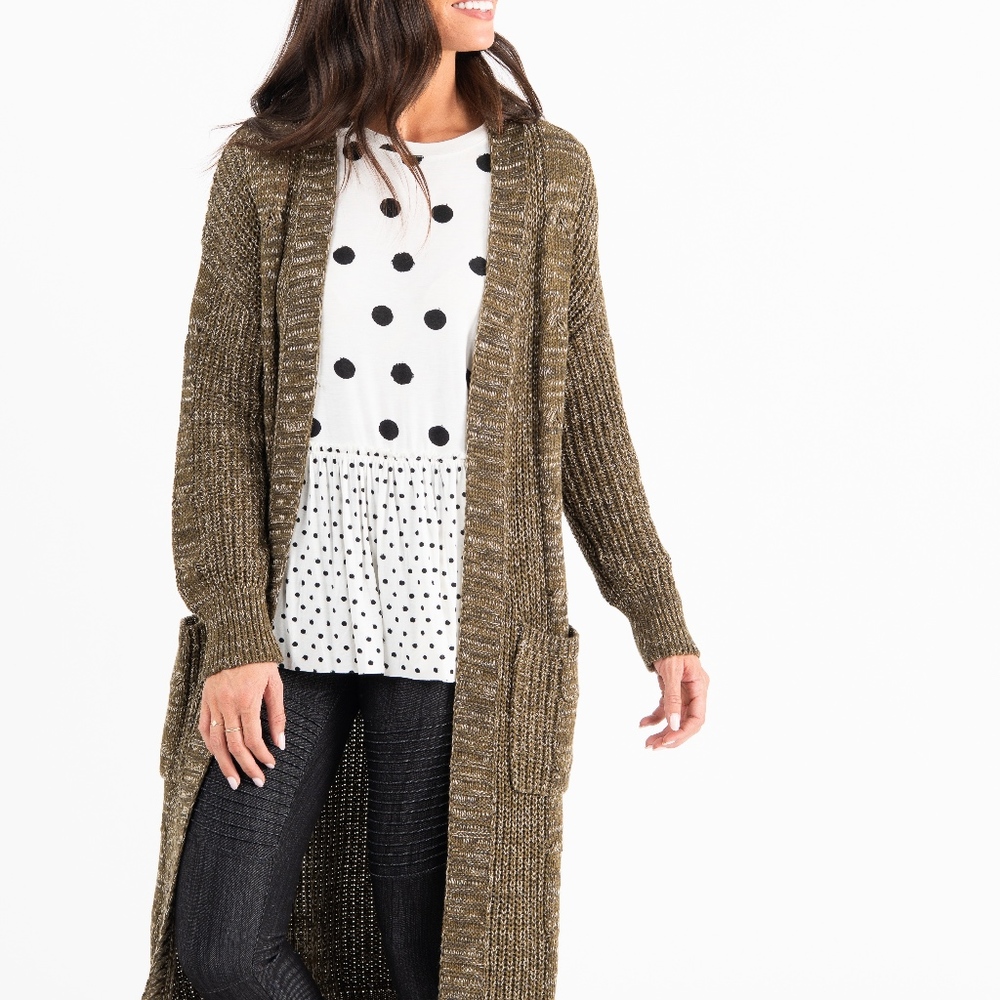 Knit Duster in OLIVE